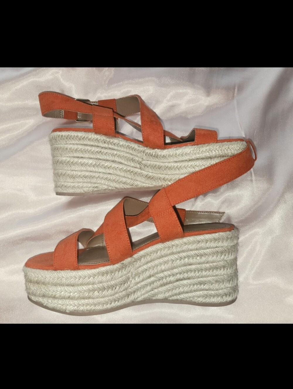 H&M Coral Espadrille Platform Sandals Size 37